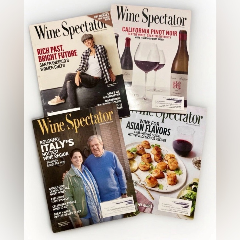 Lot of 4 WINE SPECTATOR Magazine 2018 May 2019 Chile Women Chef Italy Cali LABEL